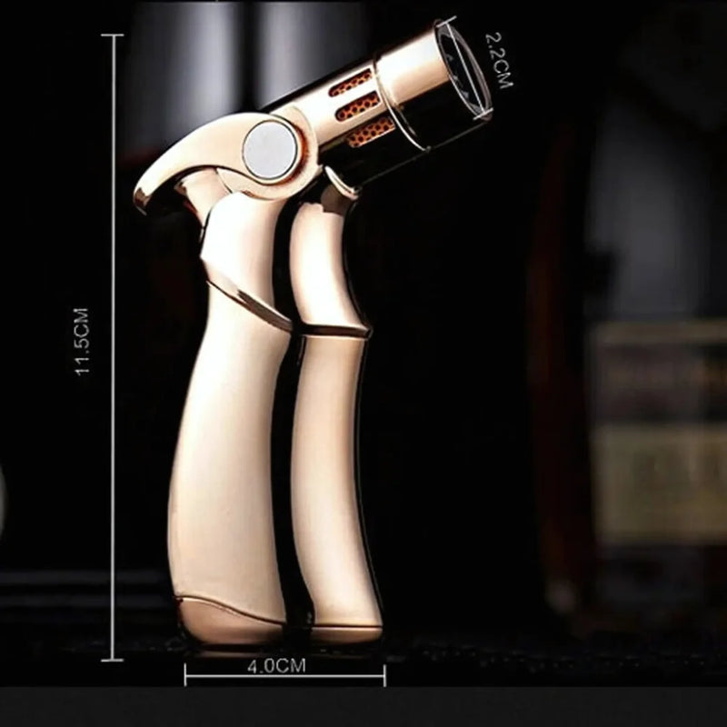 Windproof 4-Torch Butane Lighter for Cigar, Kitchen and BBQ Use