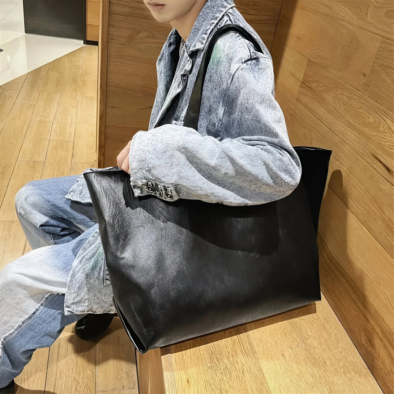 Women's Retro-Style Large Capacity Leather  Tote Bag
