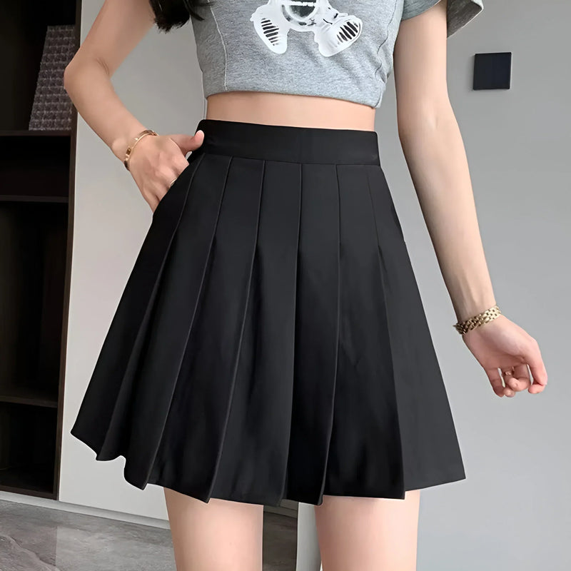 High-waist pleated mini skirt – Comfortable & versatile