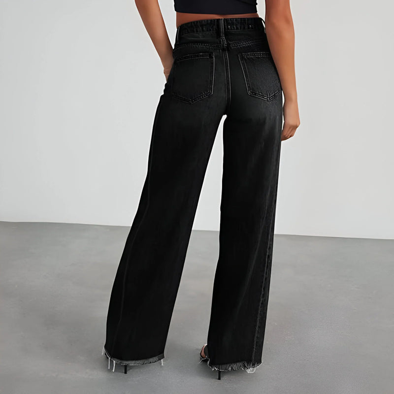 Women's High-Waisted Wide-Leg Denim Jeans