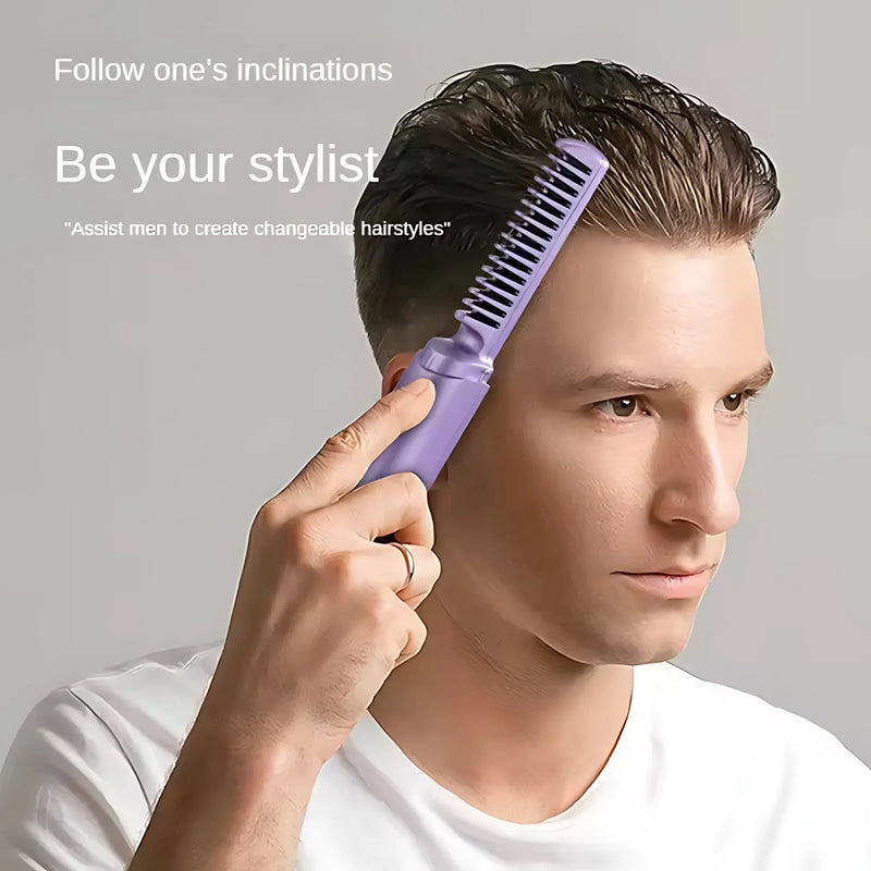 2-in-1 Hair Straightener & Curler Comb