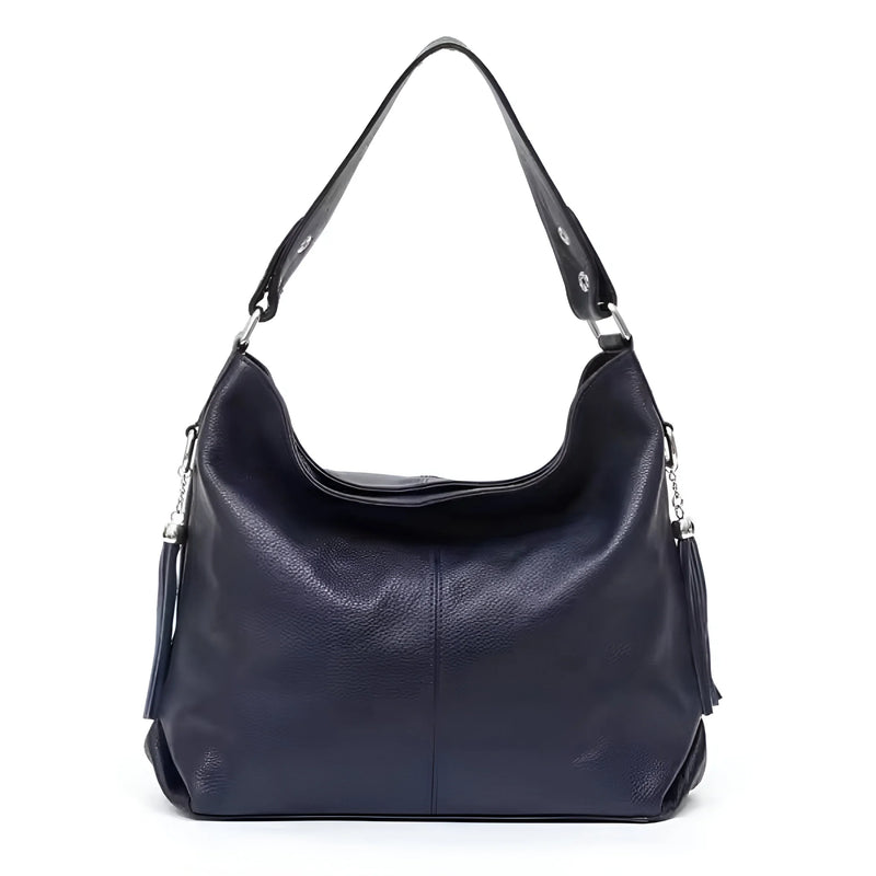 Stylish Leather Crossbody Bag with Tassel Details