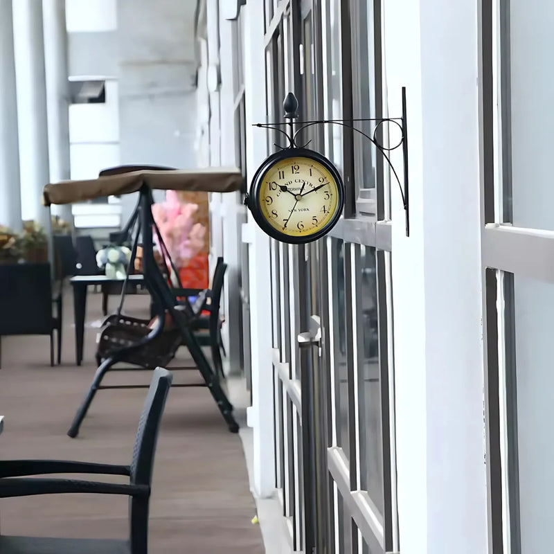 Double-Sided Retro Wall Clock