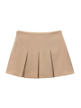 Vintage high-waisted pleated mini skirt