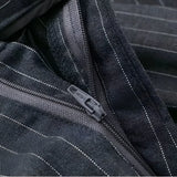 Striped & Solid Color High-Waisted Wide-Leg Pants