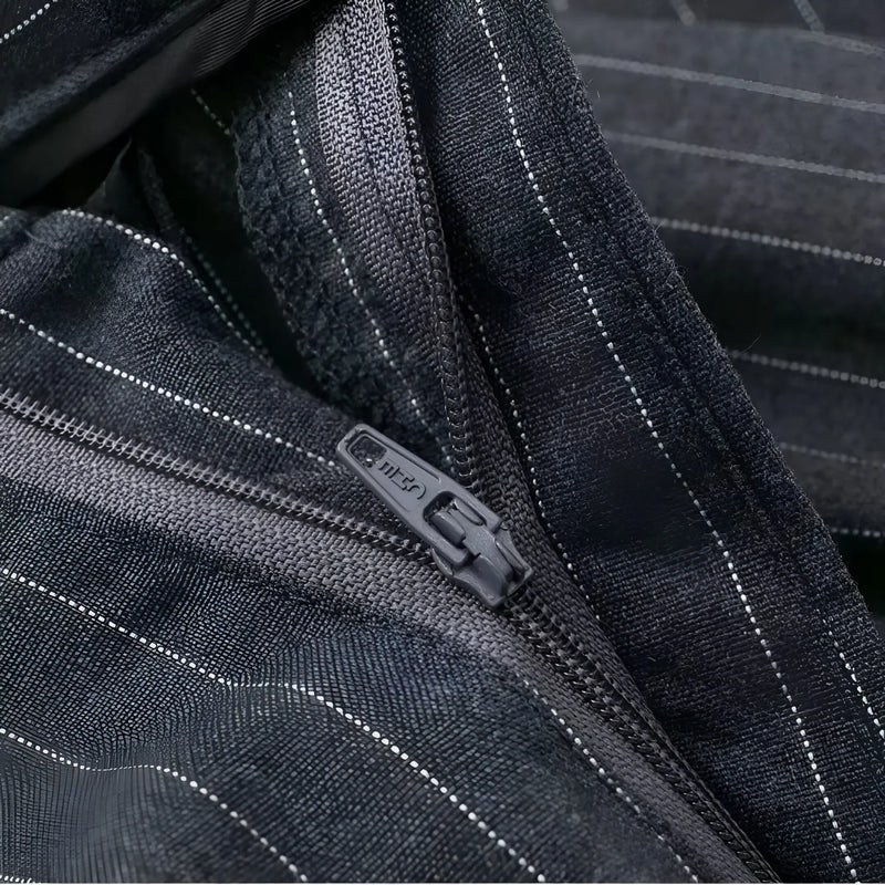 Striped & Solid Color High-Waisted Wide-Leg Pants