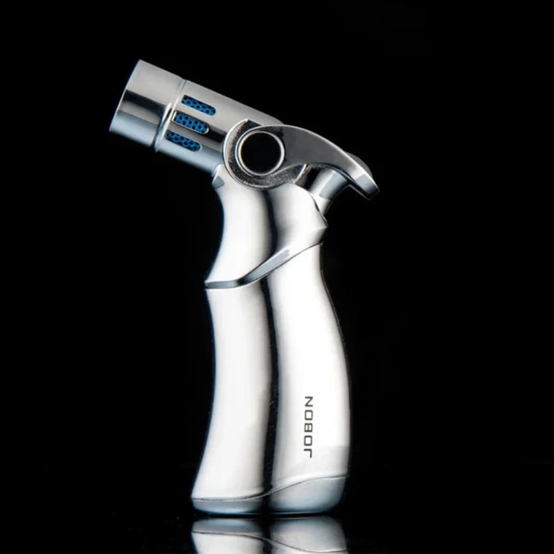 Windproof 4-Torch Butane Lighter for Cigar, Kitchen and BBQ Use