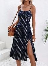Polka Dot & Floral Print Suspender Dress