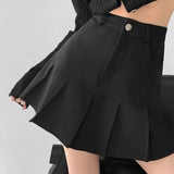 Vintage high-waist pleated mini skirt