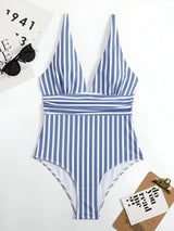Striped One-Piece Swimsuit