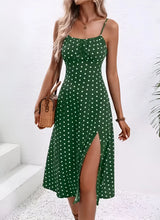 Polka Dot & Floral Print Suspender Dress