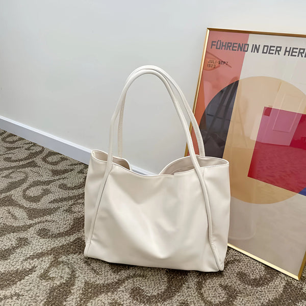 Soft Leather Shoulder Tote Bag