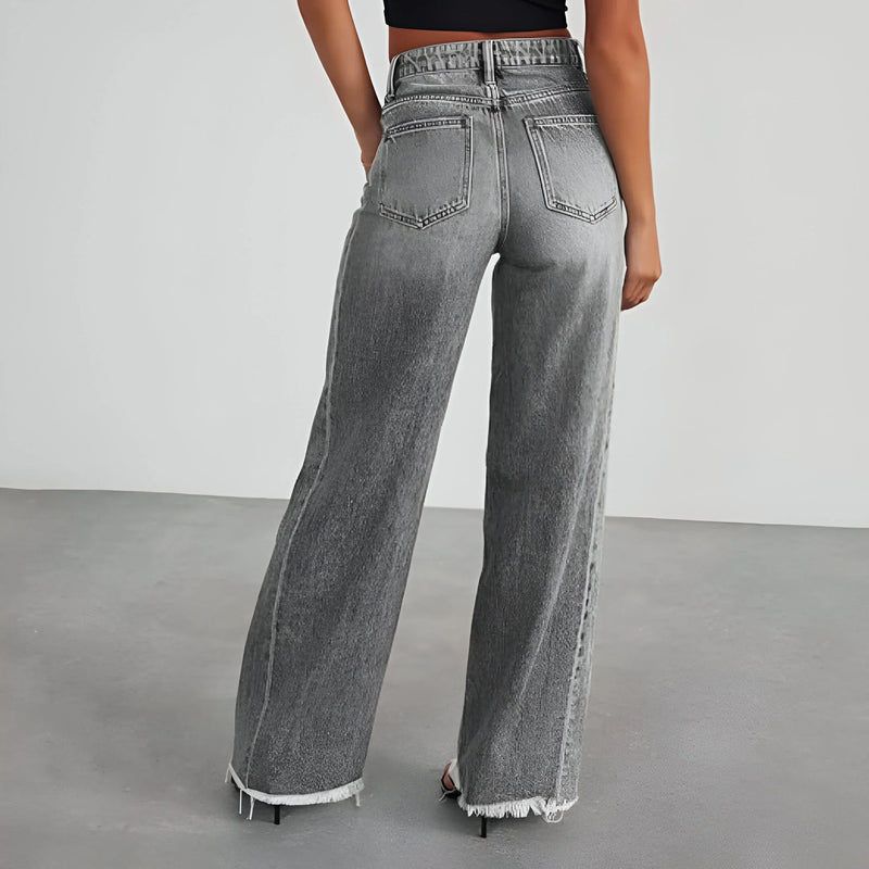 Women's High-Waisted Wide-Leg Denim Jeans