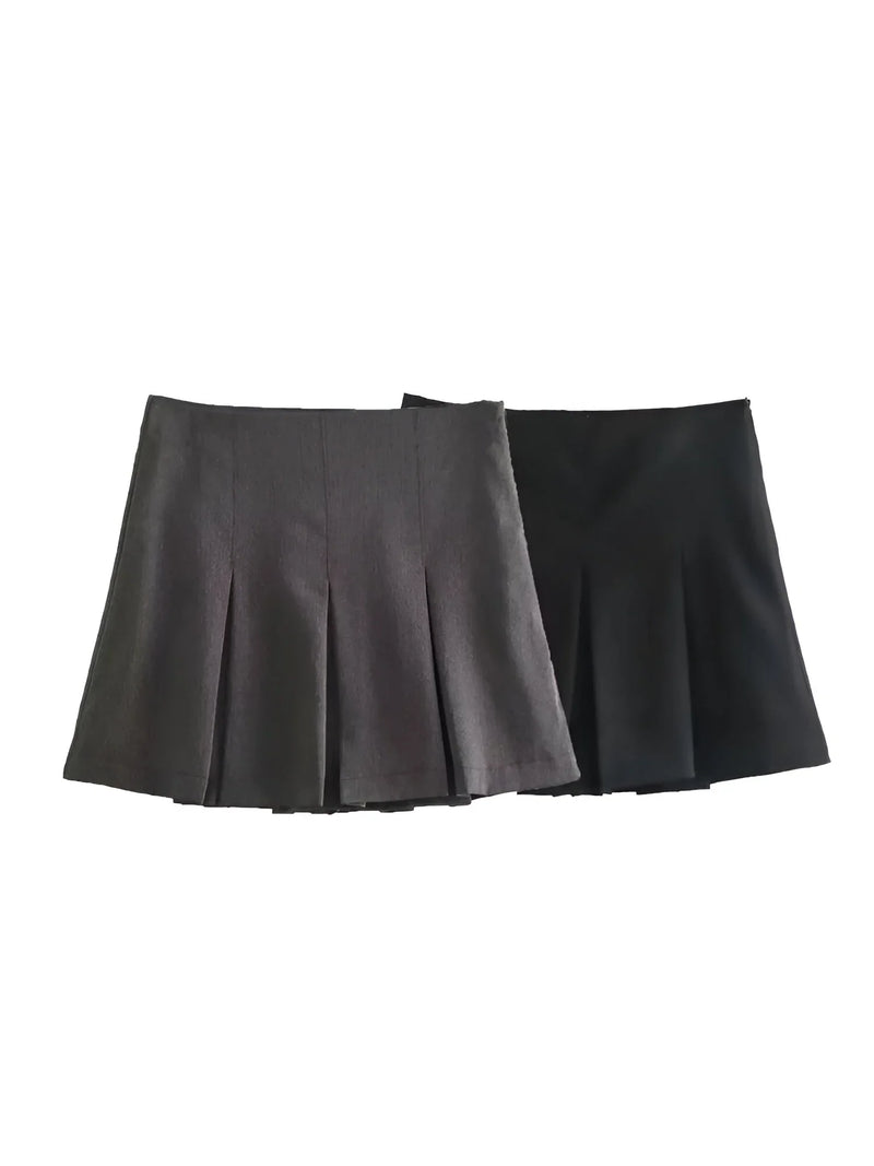 Vintage high-waisted pleated mini skirt