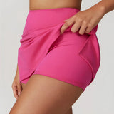 High-waist athletic skort with built-in shorts