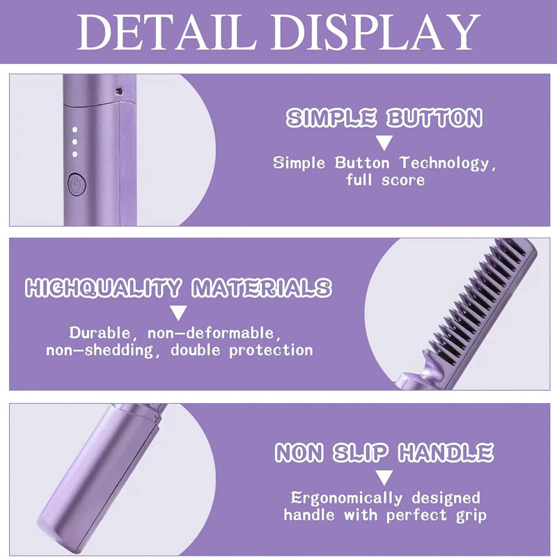 2-in-1 Hair Straightener & Curler Comb