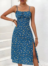 Polka Dot & Floral Print Suspender Dress