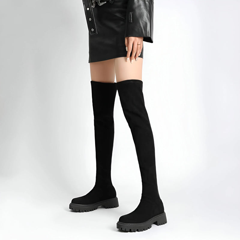 Knee-High Chunky Boots for Women