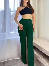 Women's high-waist flared pants