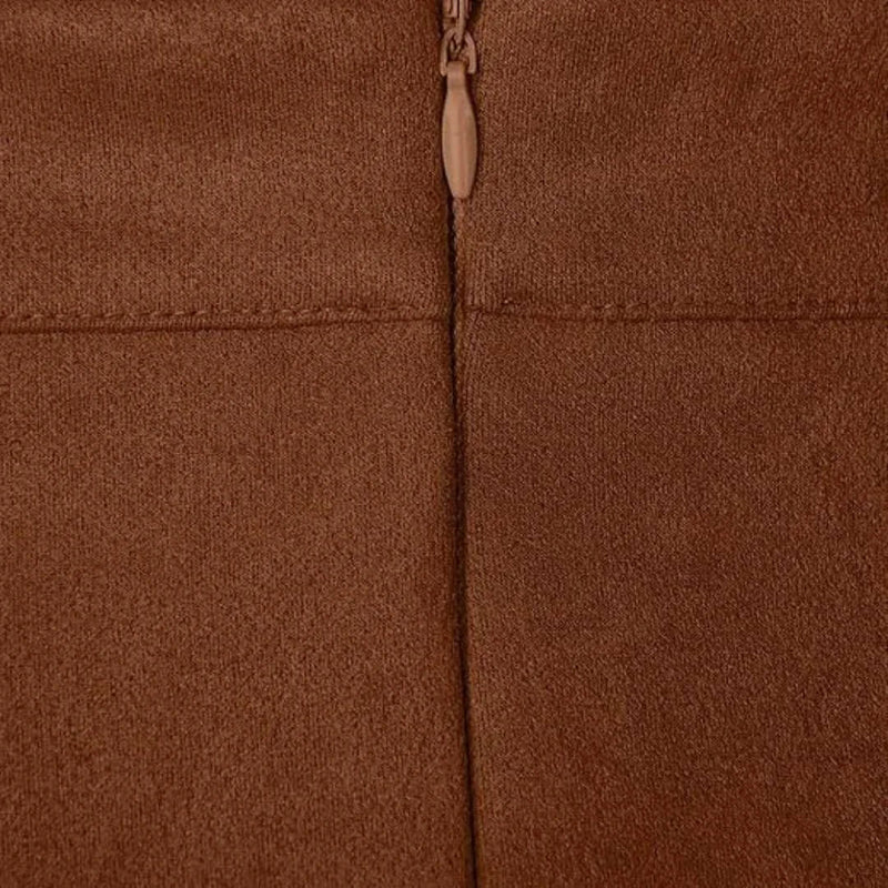 Women's high-waist faux suede mini skirt