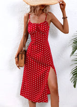 Polka Dot & Floral Print Suspender Dress
