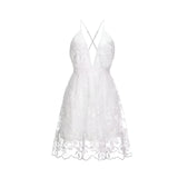 Delicate Lace Mini Dress with Adjustable Back Tie