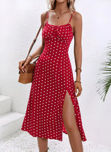 Polka Dot & Floral Print Suspender Dress