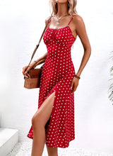 Polka Dot & Floral Print Suspender Dress