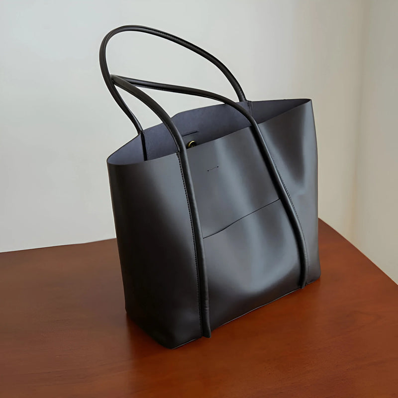 Women's Spacious Split Leather Tote Bag