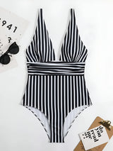 Striped One-Piece Swimsuit