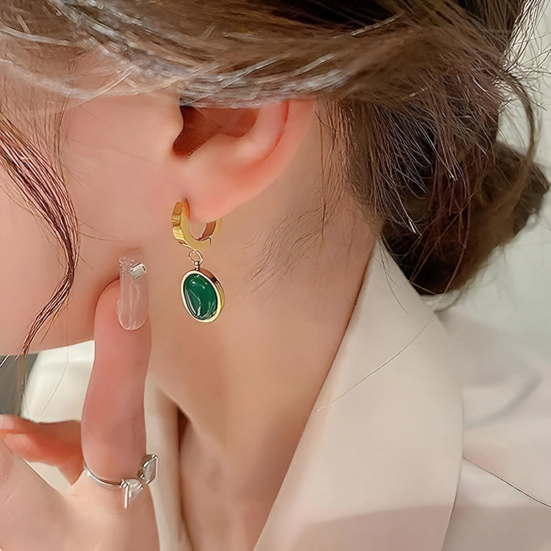 Emerald Pendant Jewelry Set