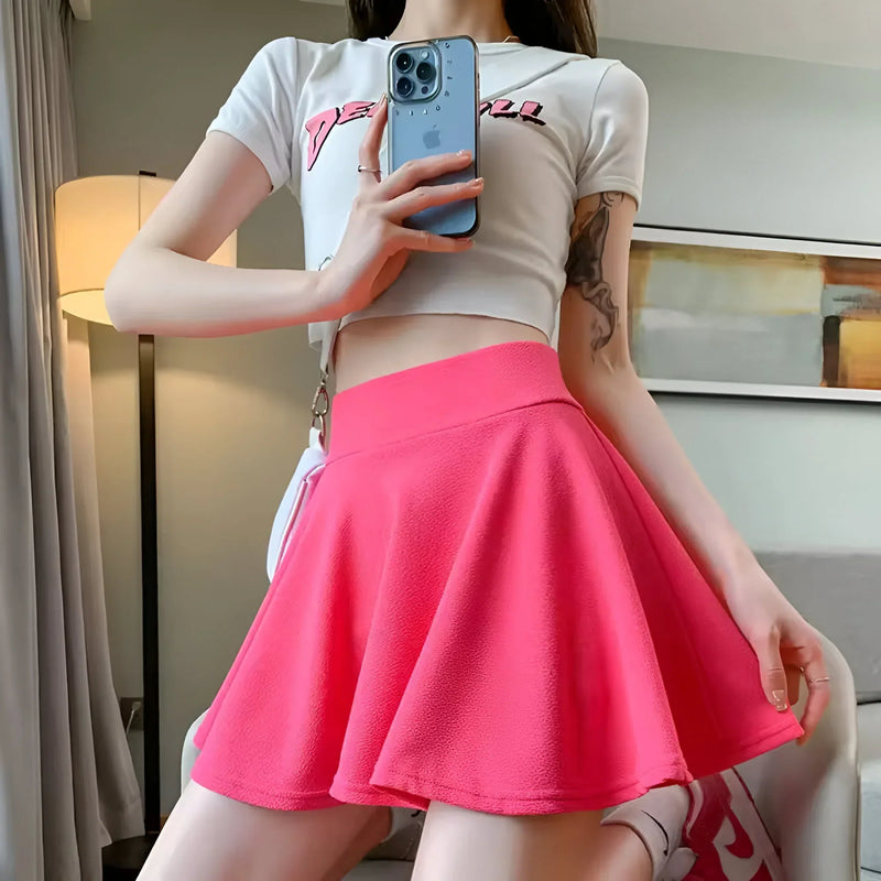 High-waist pleated tennis skirt