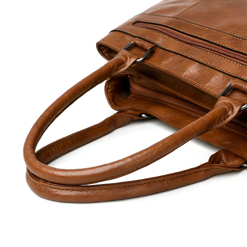 Large Capacity Retro Leather Boston Bag