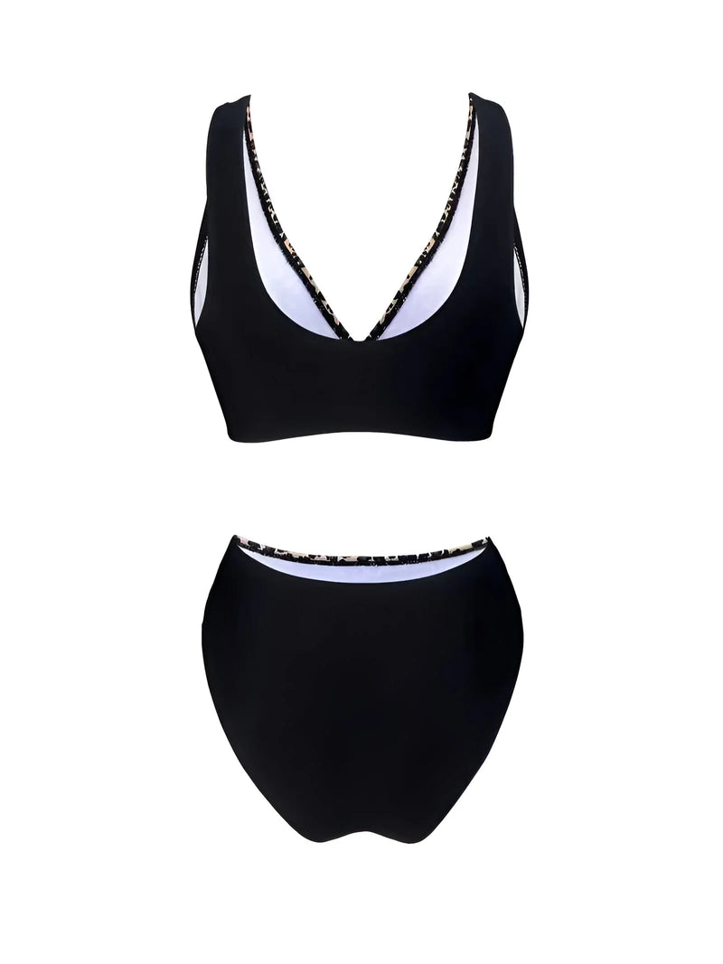 Leopard Print Swimsuit Two-Piece Set