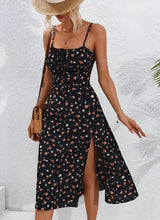 Polka Dot & Floral Print Suspender Dress