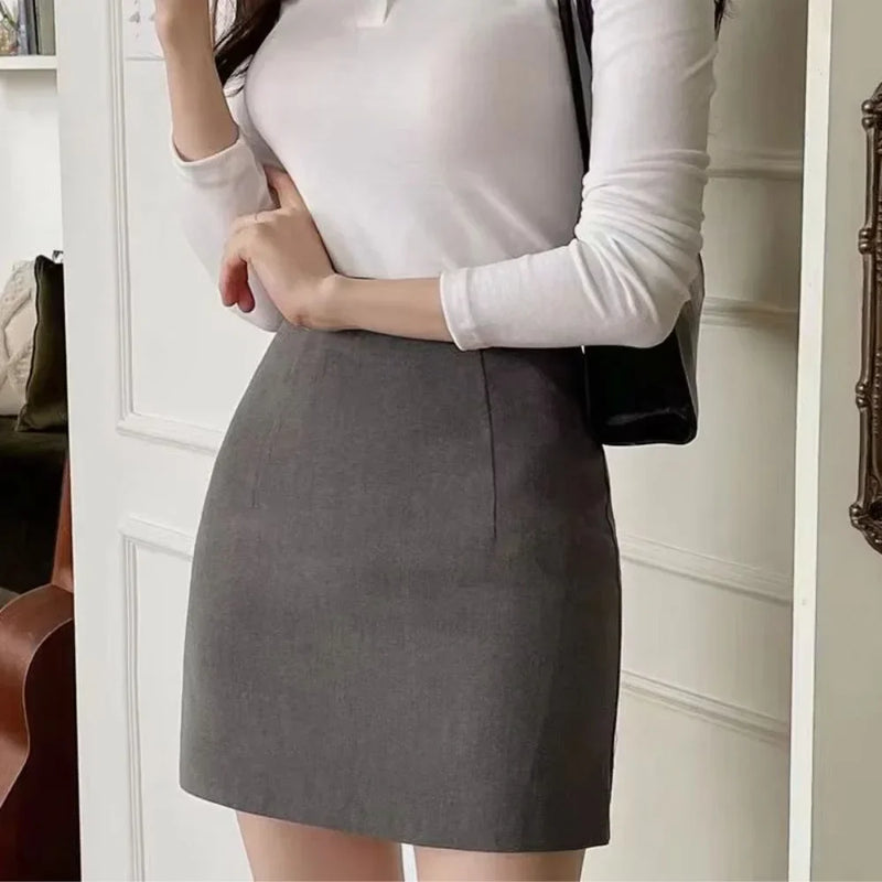 Slim high-waist mini pencil skirt