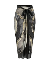 Tropical Print Two-Piece Swimsuit & Sarong Set