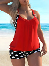 Women's Colorful Polka Dot Swimsuit Two Piece Set