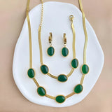 Emerald Pendant Jewelry Set