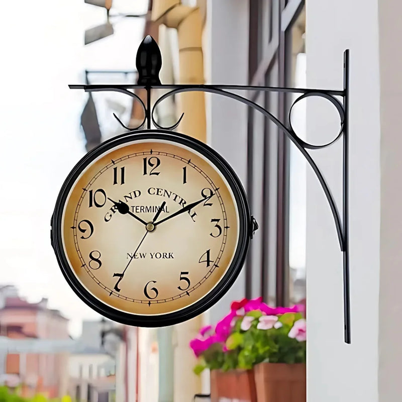 Double-Sided Retro Wall Clock