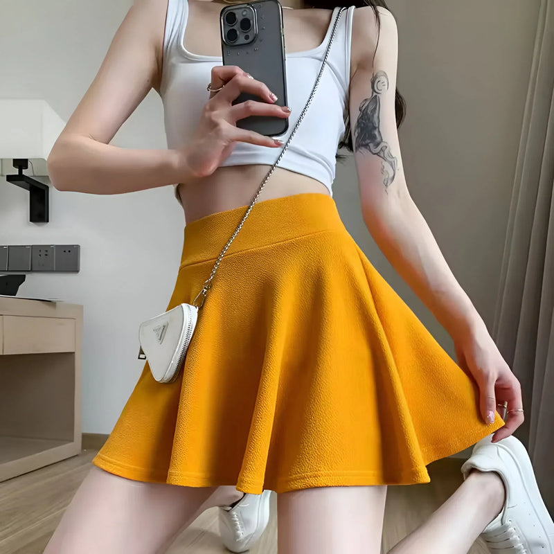 High-waist pleated tennis skirt