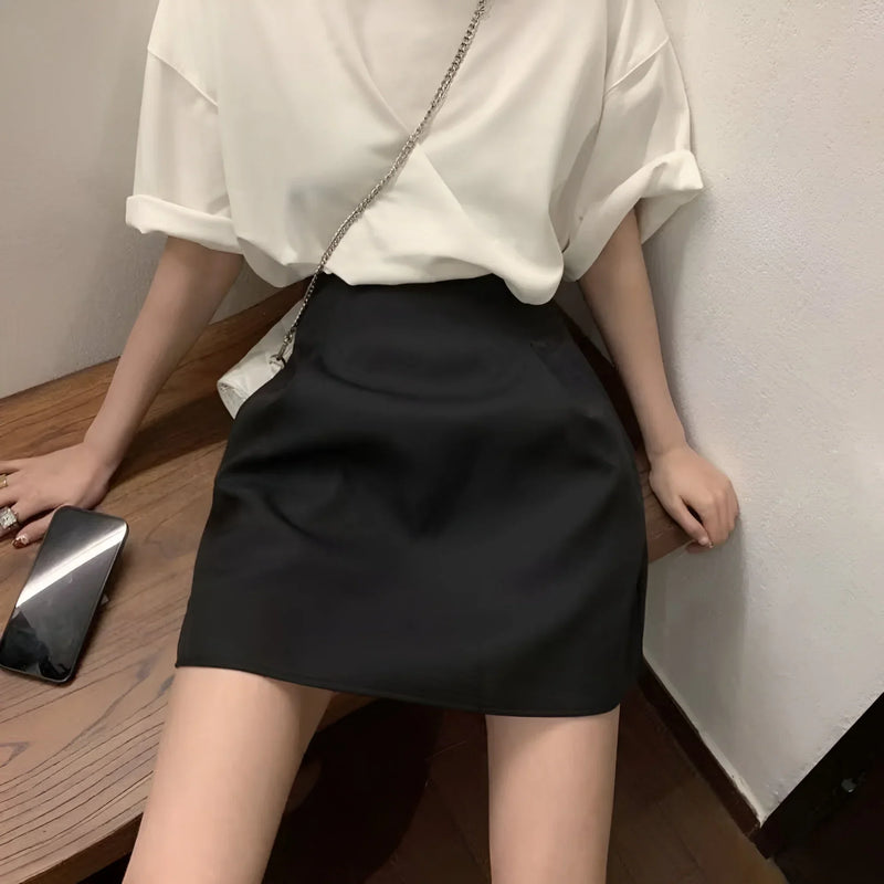 Chic high-waist A-line mini skirt