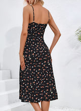 Polka Dot & Floral Print Suspender Dress