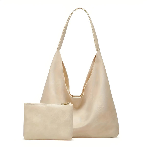 Large Leather Shoulder Tote Bag