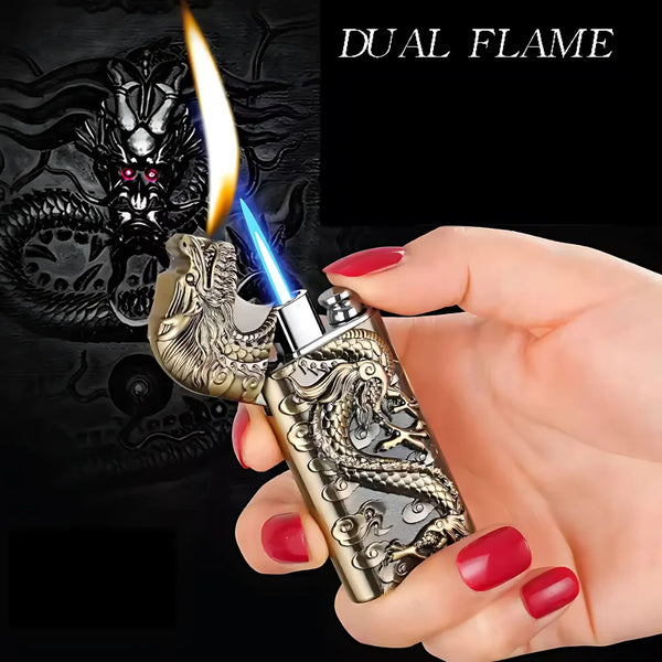 Metallic Dragon Dual Flame Lighter