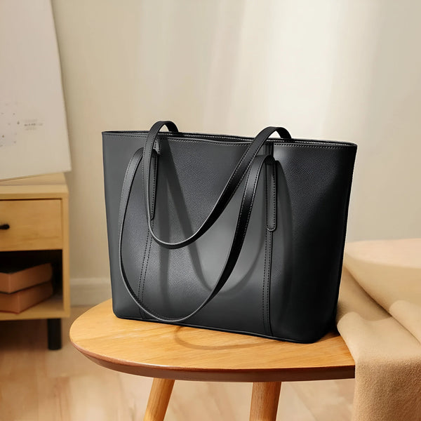 Women's Split Leather Commuter Tote Bag