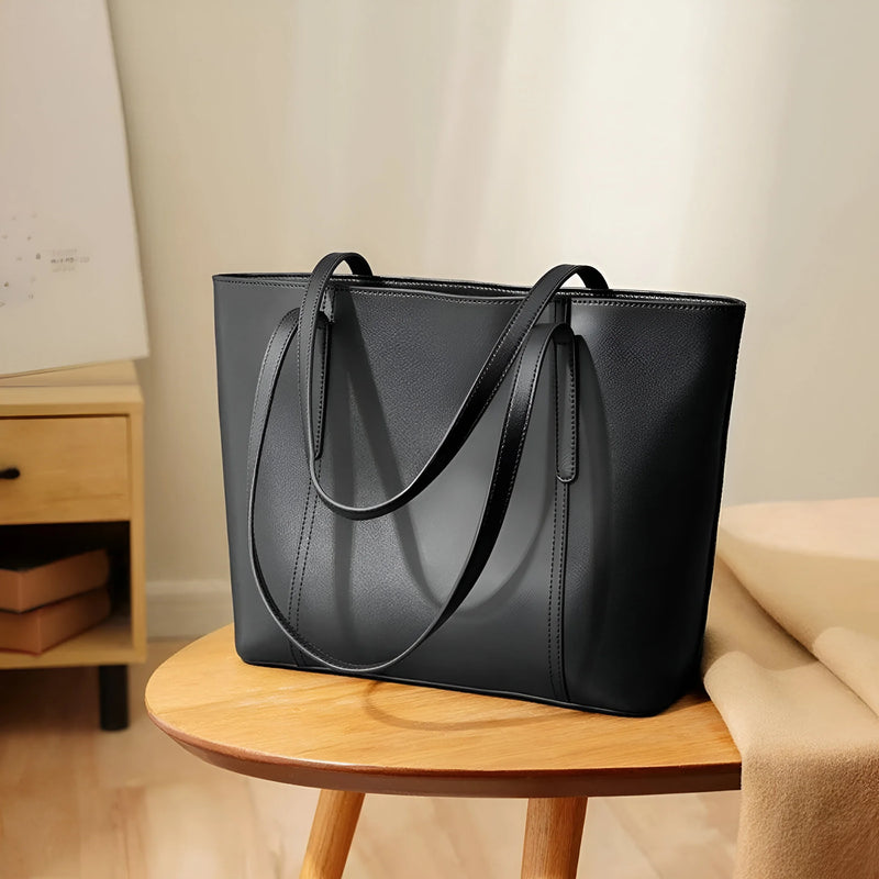 Women's Split Leather Commuter Tote Bag