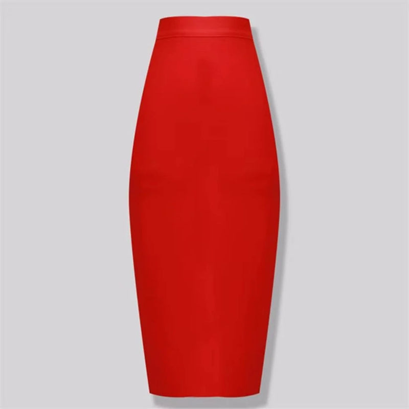 Elegant high-waist bodycon midi skirt