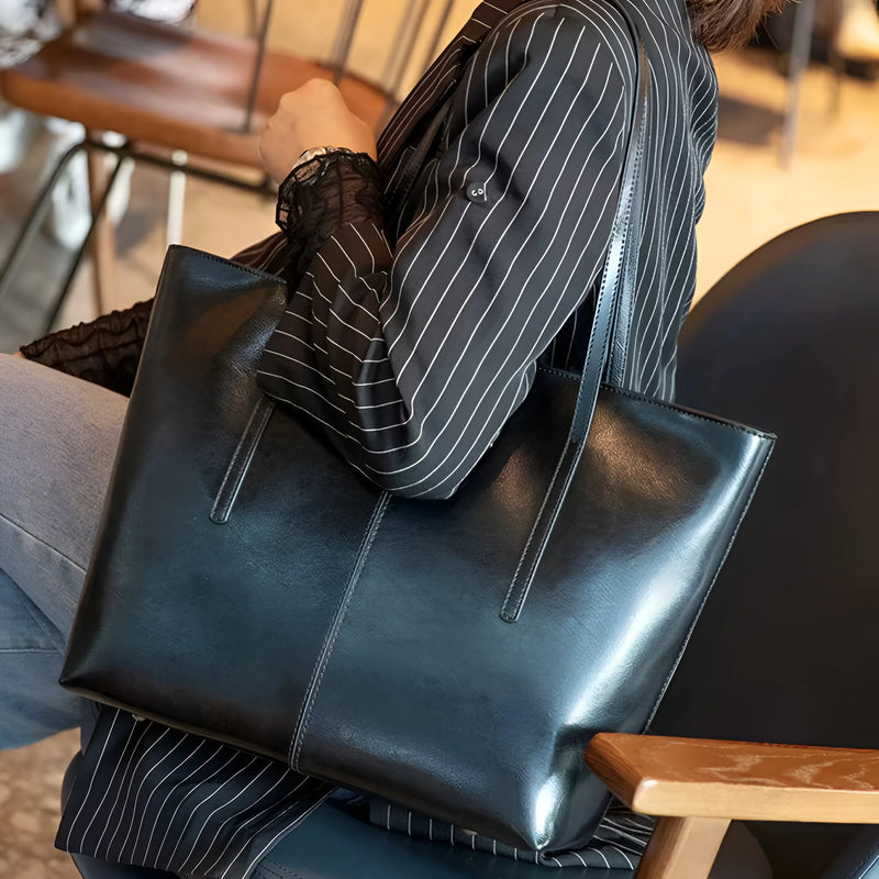Stylish Leather Large Tote Bag