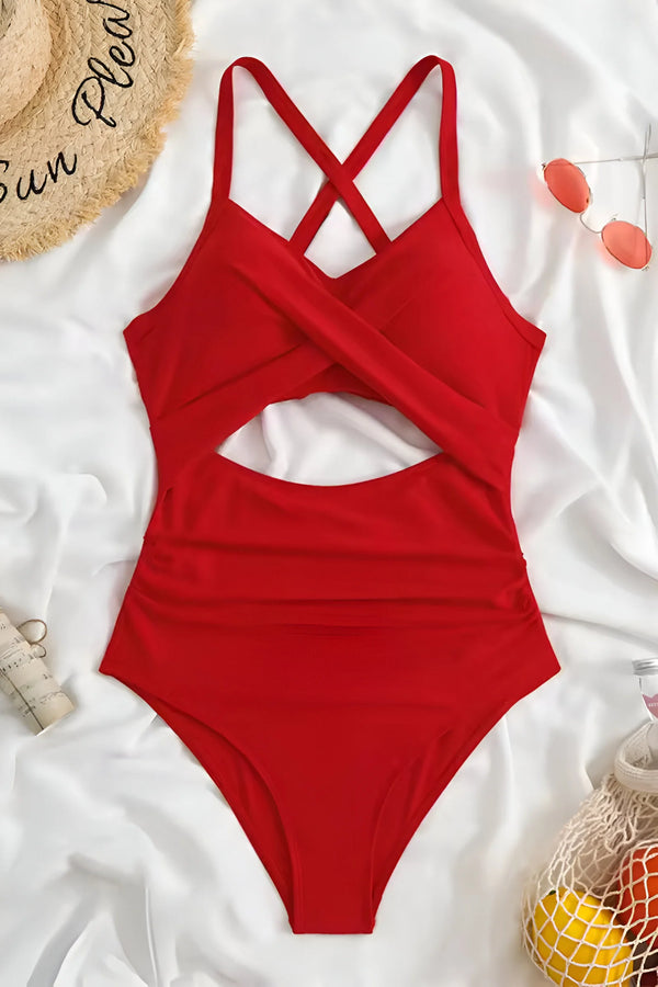 Criss-Cross Tummy Control Swimsuit